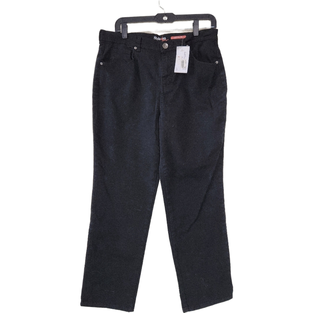 Style & Co. Black Jeans NWT High Rise Denim Relaxed Fit Size 12 Short